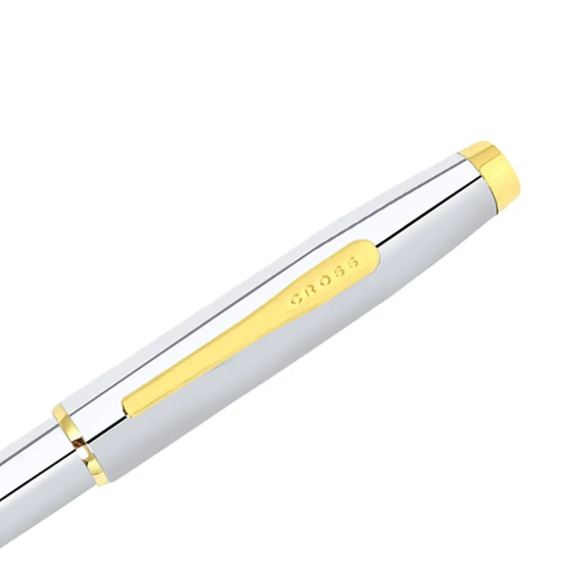Cross Coventry Polished Chrome Rollerball Pen with Gold Trims