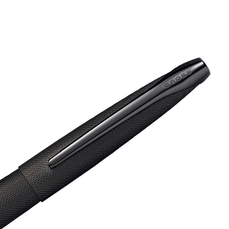Cross ATX Brushed Black Fountain Pen with Black PVD Trims - Fine