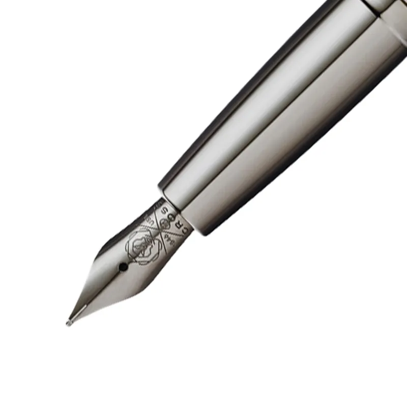 Cross ATX Titanium Grey Fountain Pen with Polished Dark Grey Trims - Fine