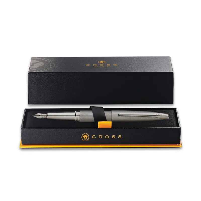 Cross ATX Titanium Grey Fountain Pen with Polished Dark Grey Trims - Fine