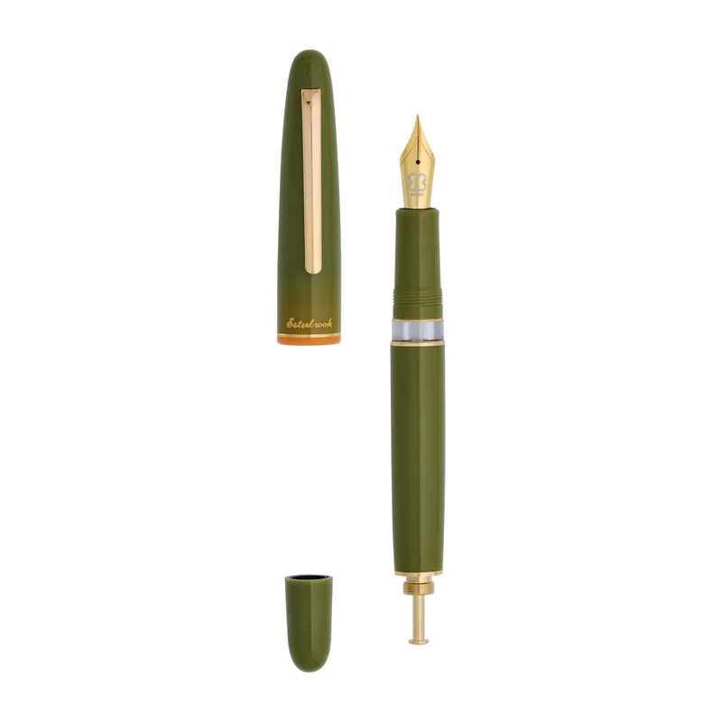 Esterbrook Back to the Land Estie Quirky Leaf Piston Fountain Pen with Gold Trims - Fine