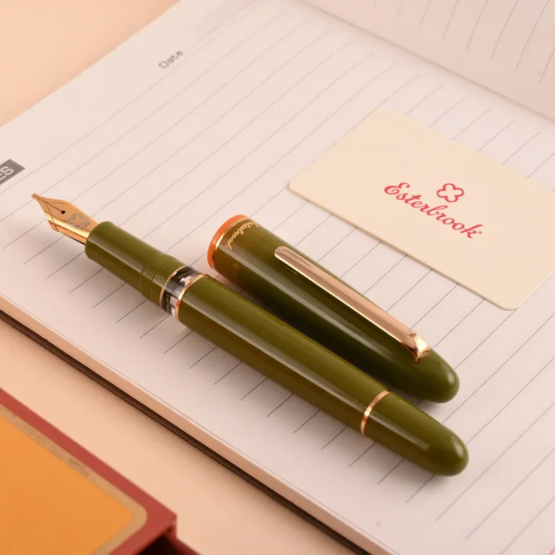 Esterbrook Back to the Land Estie Quirky Leaf Piston Fountain Pen with Gold Trims - Fine