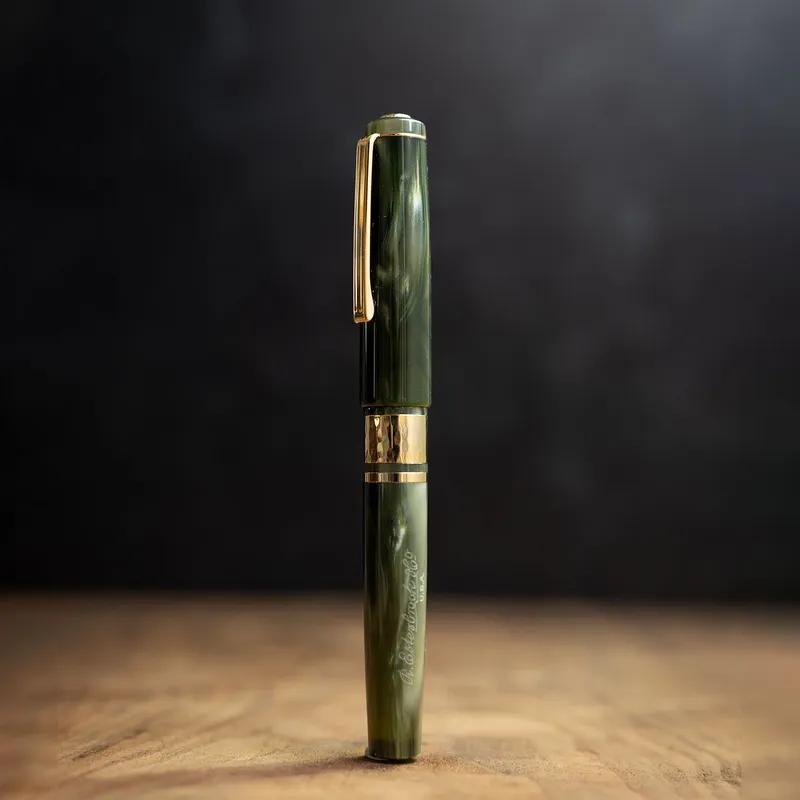 Esterbrook Model J Acrylic Palm Green Fountain Pen with Gold Trims - Medium