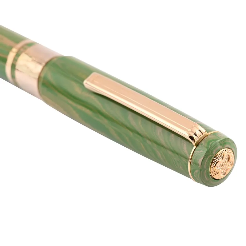 Esterbrook Model J Ebonite Lotus Green Fountain Pen with Gold Trims - Medium