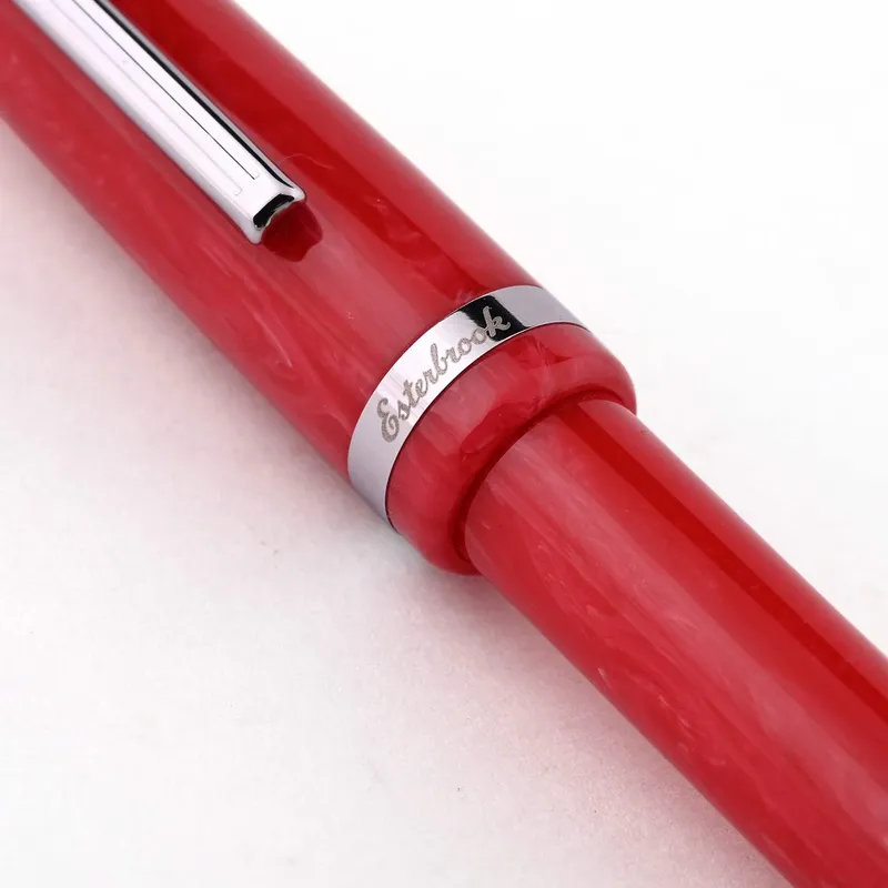 Esterbrook JR Carmine Red Pocket Fountain Pen with Palladium Trims - Medium