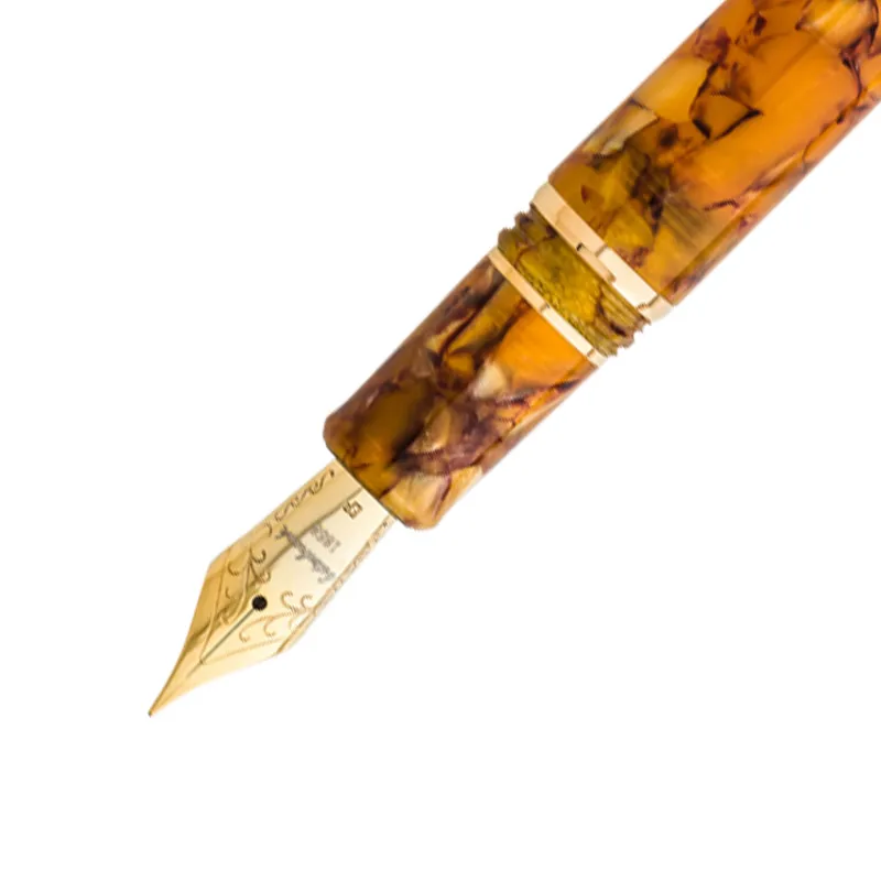 Esterbrook Estie Honeycomb Orange Fountain Pen with Gold Trims - Medium