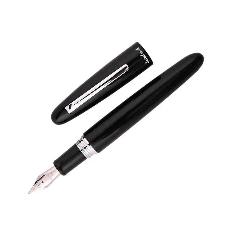 Esterbrook Estie Ebony Black Fountain Pen with Palladium Trims - Fine