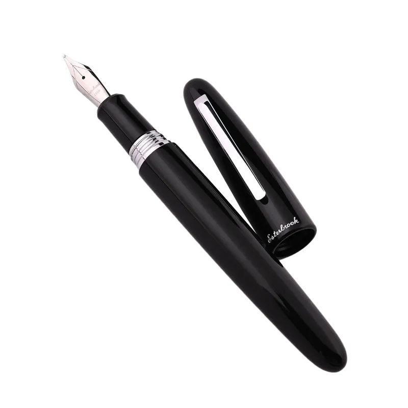 Esterbrook Estie Ebony Black Fountain Pen with Palladium Trims - Fine