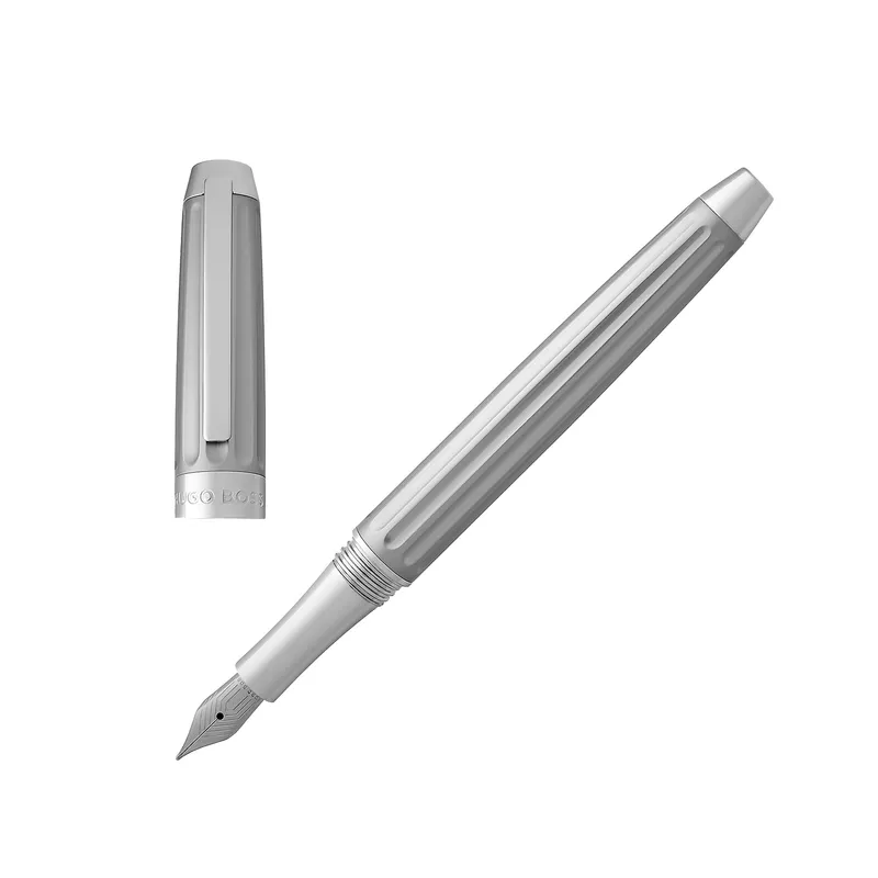 Hugo Boss Beam Fountain Pen Medium - Chrome