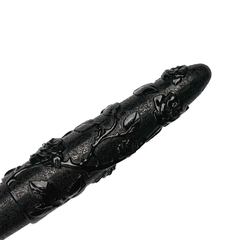 Benu Skull And Roses Smolder Black Fountain Pen - Medium