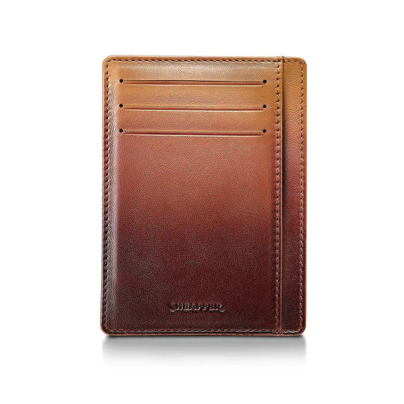 Sheaffer Gift Set 100 9374 Coffee Edition Ballpoint Pen with Regal Brown PVD Trims and Credit Card Holder - Matt Brown