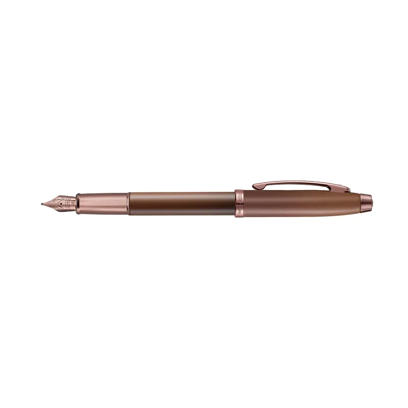 Sheaffer Gift Set 100 9374 Coffee Edition Fountain Pen (Medium) with Regal Brown PVD Trims and Coffee Scented Skrip Ink (50 ml)