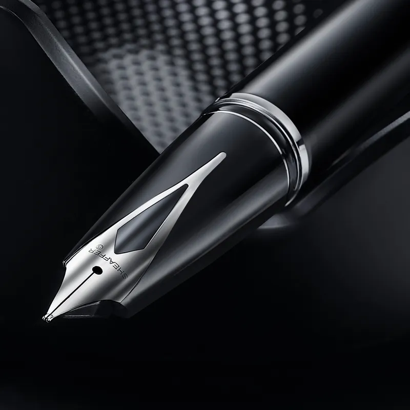 Sheaffer Legacy 9064 Glossy Black Inlaid Nib Fountain Pen (Medium) with Chrome-Plated Trims
