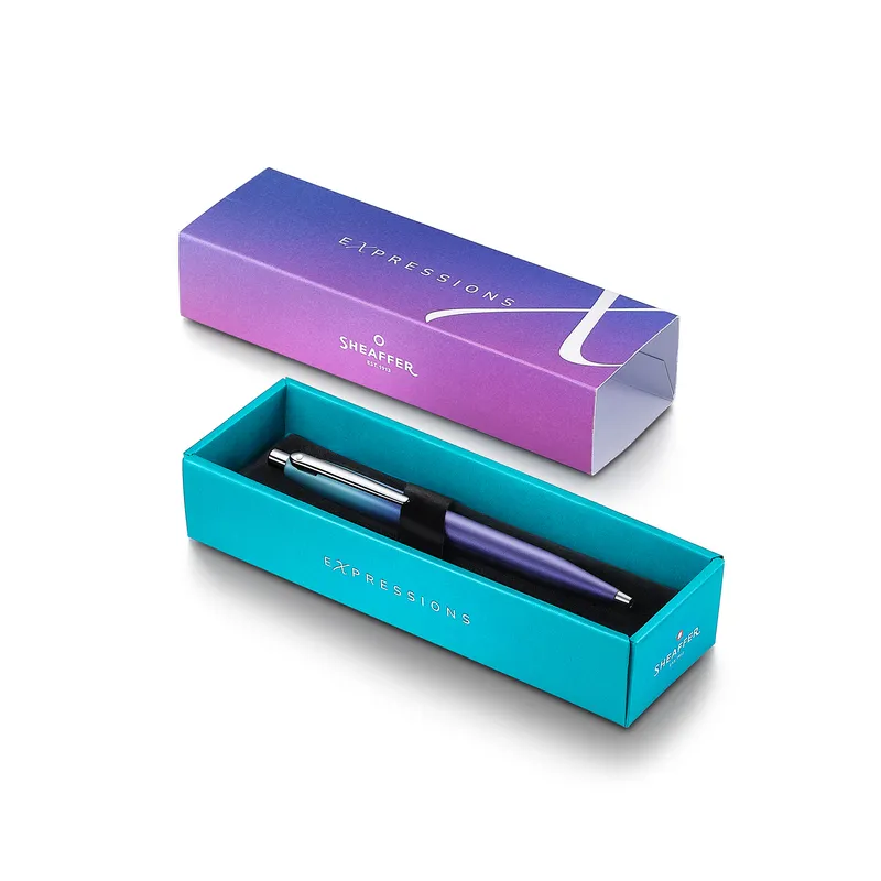Sheaffer Expressions VFM 9430 Blue and Purple Pearlised Gradient Ballpoint Pen with Chrome-Plated Trims