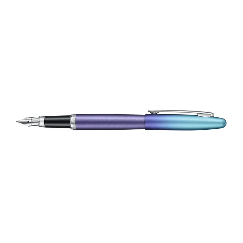 Sheaffer Expressions VFM 9430 Blue and Purple Pearlised Gradient Fountain Pen with Chrome-Plated Trims - Fine