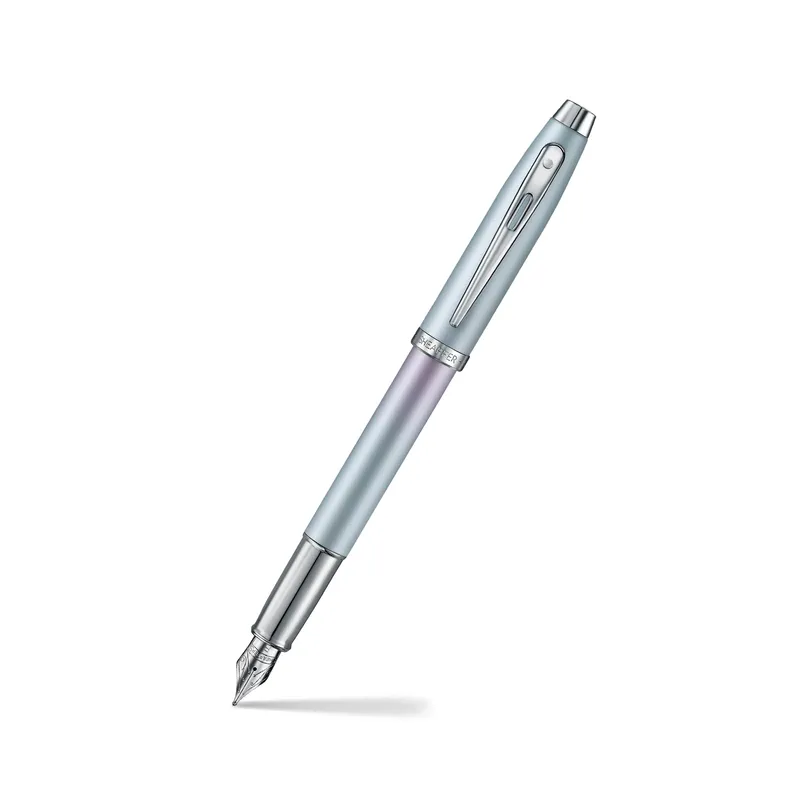 Sheaffer Expressions 100 9376 Blue and Pink Pearlised Gradient Fountain Pen with Chrome-plated Trims - Fine