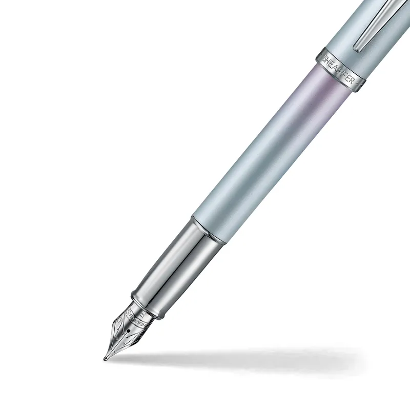 Sheaffer Expressions 100 9376 Blue and Pink Pearlised Gradient Fountain Pen with Chrome-plated Trims - Fine