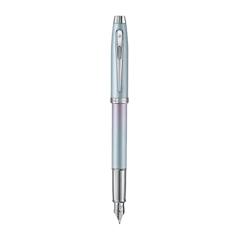Sheaffer Expressions 100 9376 Blue and Pink Pearlised Gradient Fountain Pen with Chrome-plated Trims - Fine
