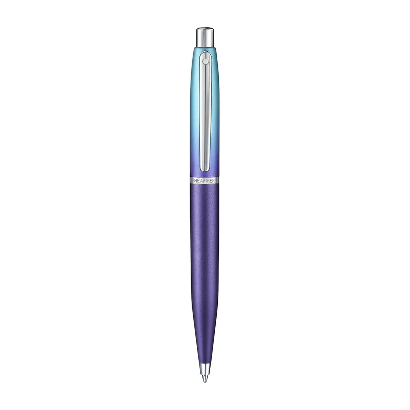 Sheaffer Expressions Gift Set VFM 9430 Blue and Purple Pearlised Gradient Ballpoint Pen with Genuine Leather Card Case