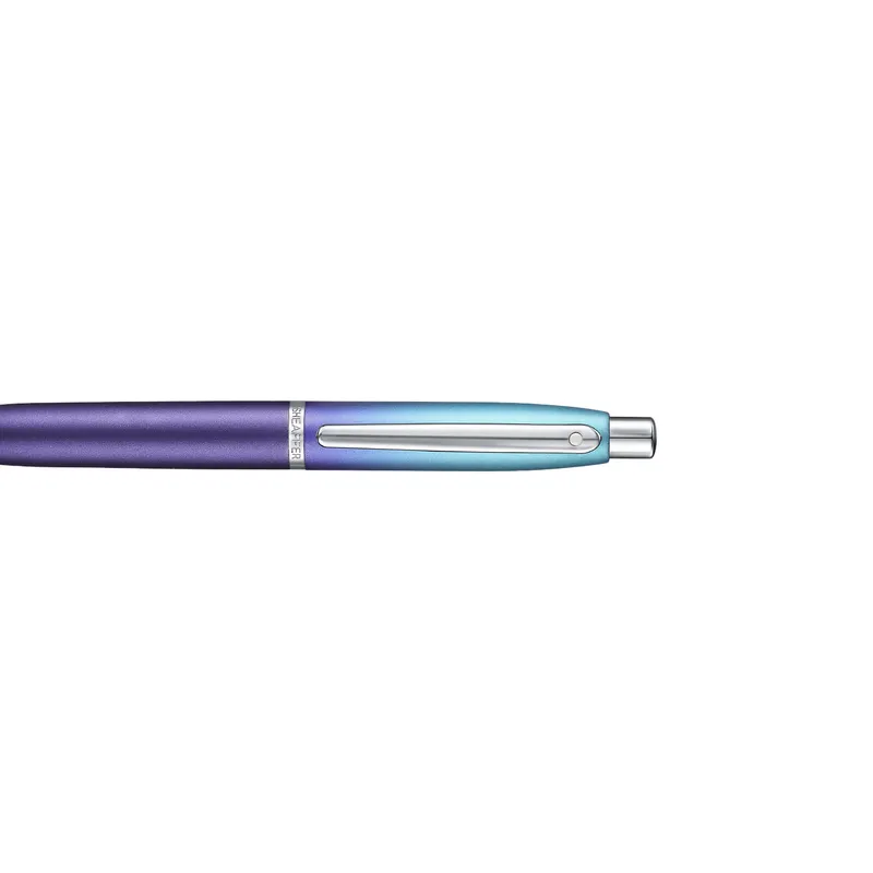 Sheaffer Expressions Gift Set VFM 9430 Blue and Purple Pearlised Gradient Ballpoint Pen with Genuine Leather Card Case