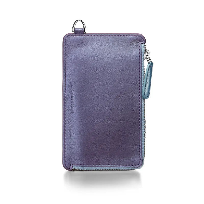 Sheaffer Expressions Gift Set VFM 9430 Blue and Purple Pearlised Gradient Ballpoint Pen with Genuine Leather Card Case