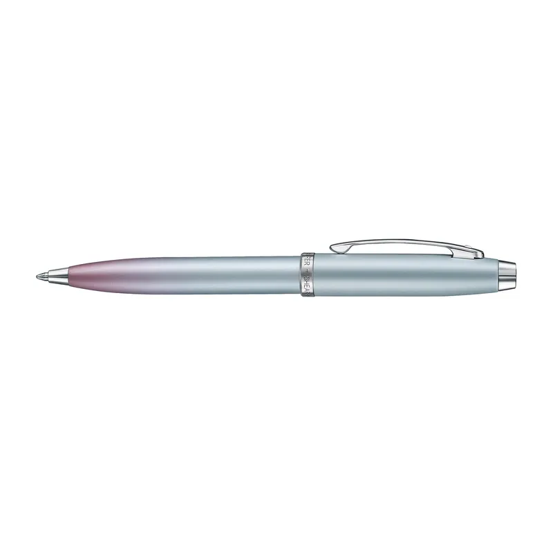 Sheaffer Expressions Gift Set 100 9376 Blue and Pink Pearlised Gradient Ballpoint Pen with Chrome-plated Trims and Genuine Leather Wallet