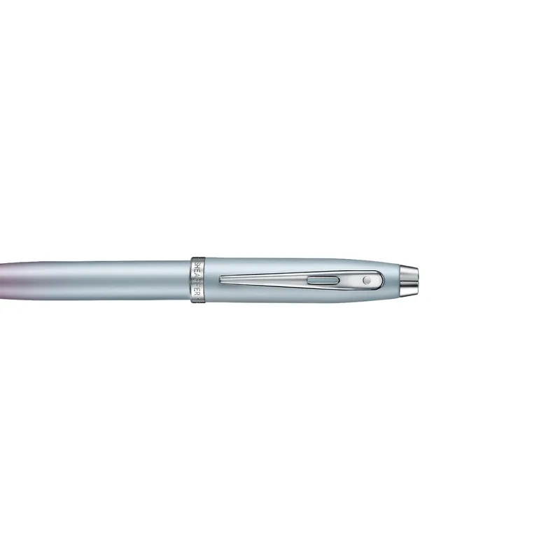 Sheaffer Expressions Gift Set 100 9376 Blue and Pink Pearlised Gradient Ballpoint Pen with Chrome-plated Trims and Genuine Leather Wallet