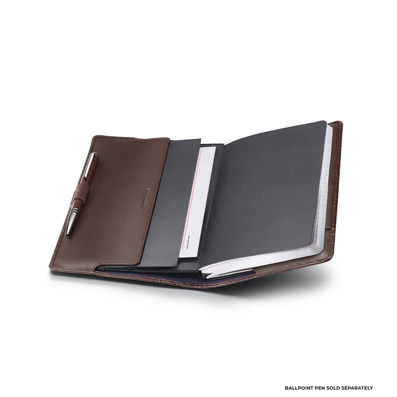 Lapis Bard Mandeville Croc-Textured Notebook Jacket - Dark Brown