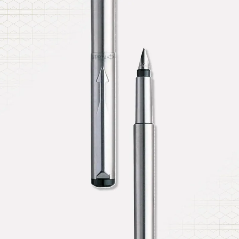 Parker Vector Stainless Steel Fountain Pen With Chrome Trim-Fine