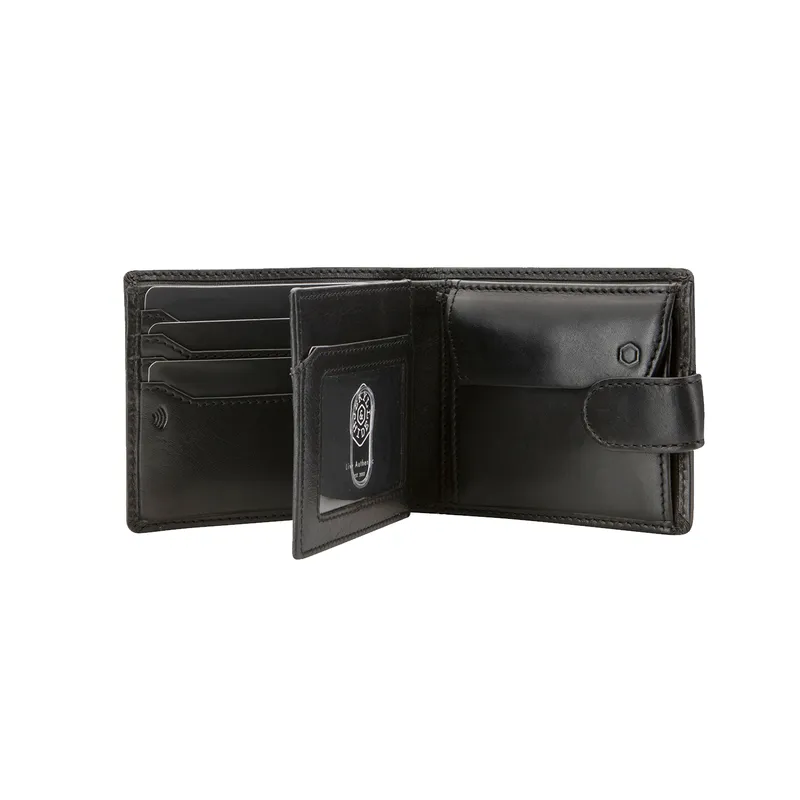 Jekyll & Hide 2790 Bifold Wallet With Coin And ID Window - Black