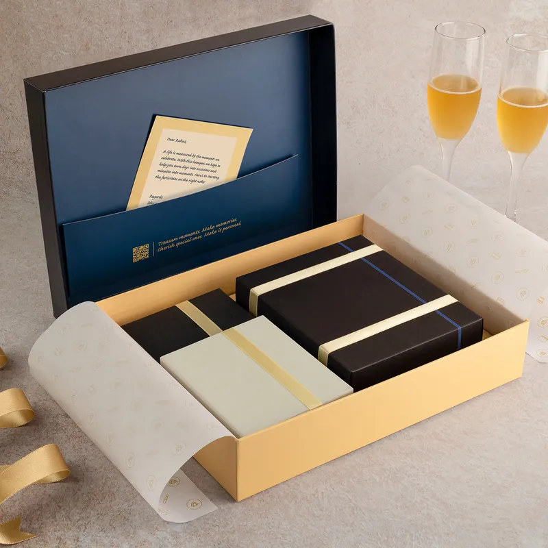 Gift Hamper Sheaffer Sentinel Ballpoint Pen,Mechanical Pencil & Notebook Plain with Eco-Friendly Cover - Navy