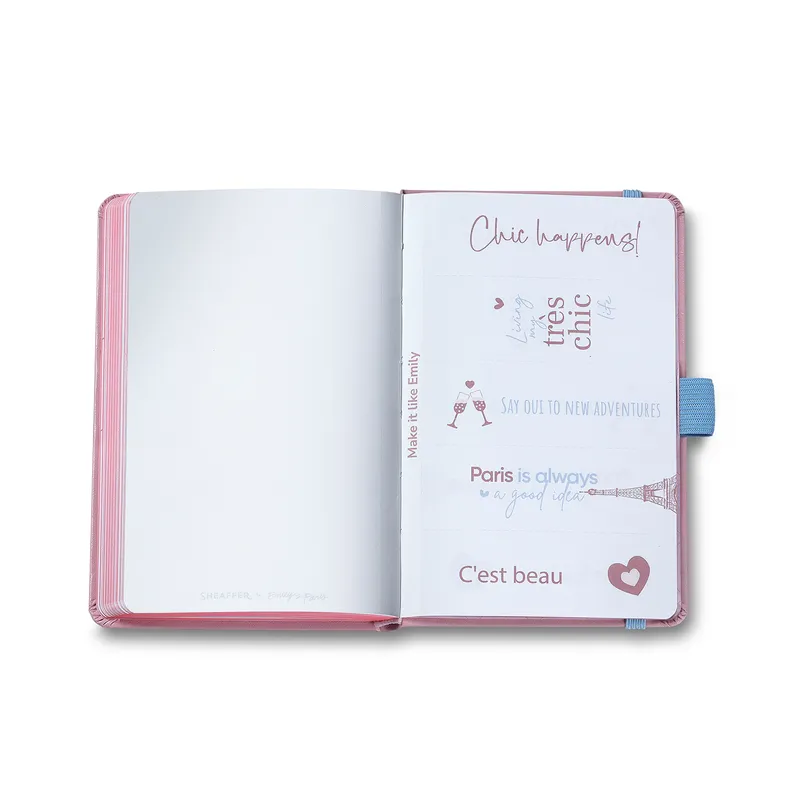 Sheaffer Emily in Paris Small Journal 90 GSM Ink Friendly with Embossed Eiffel Tower - Pink