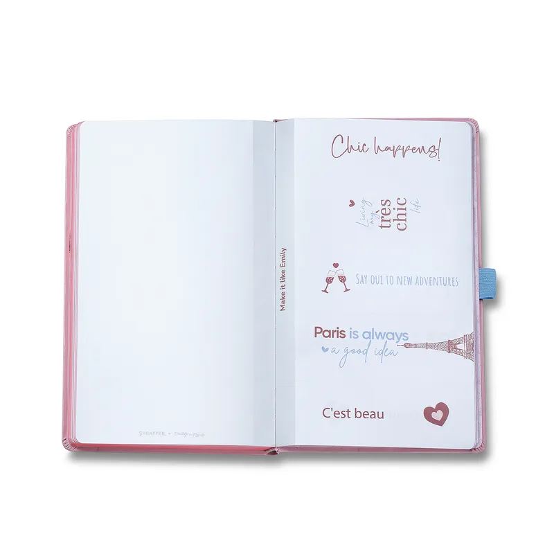 Sheaffer Emily in Paris Medium Notebook 90 GSM Ink Friendly with Embossed Eiffel Tower - Pink