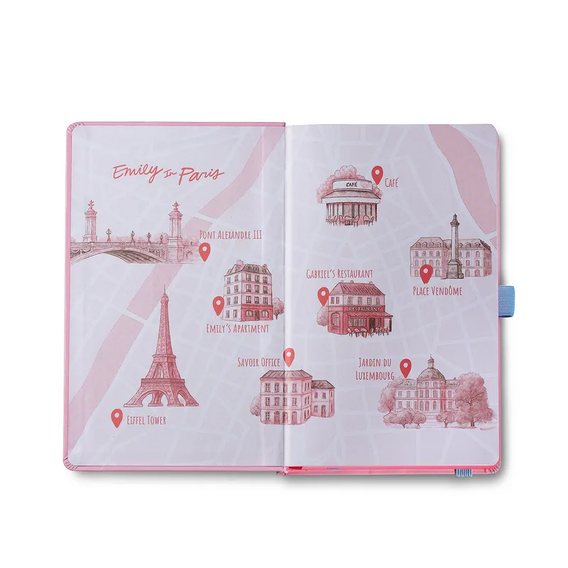 Sheaffer Emily in Paris Medium Notebook 90 GSM Ink Friendly with Embossed Eiffel Tower - Pink