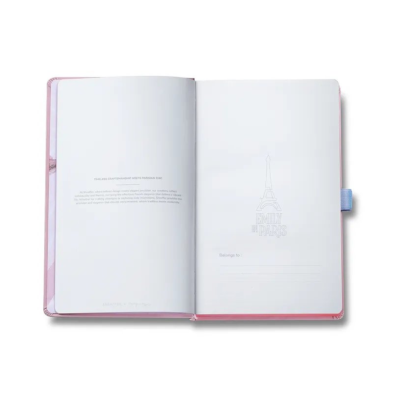Sheaffer Emily in Paris Medium Notebook 90 GSM Ink Friendly with Embossed Eiffel Tower - Pink