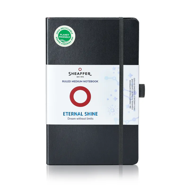 Sheaffer Eternal Shine 90 GSM Eco-Friendly Hardbound Medium Notebook - Black