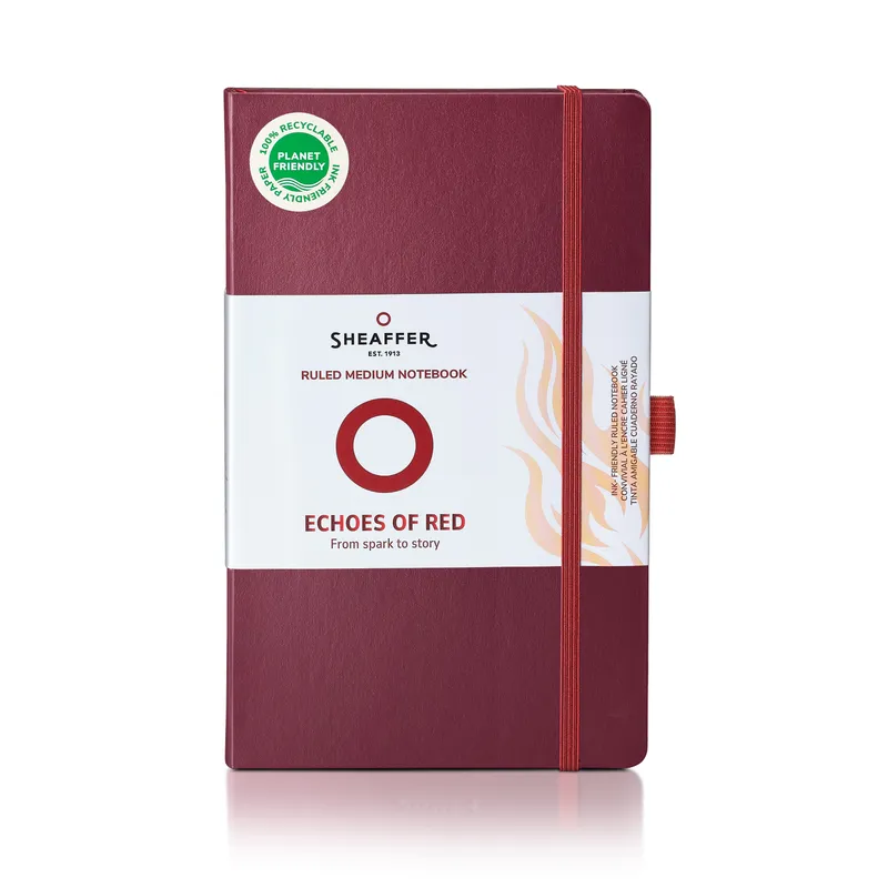 Sheaffer Echoes Of Red 90 GSM Eco-Friendly Hardbound Medium Notebook - Burgundy