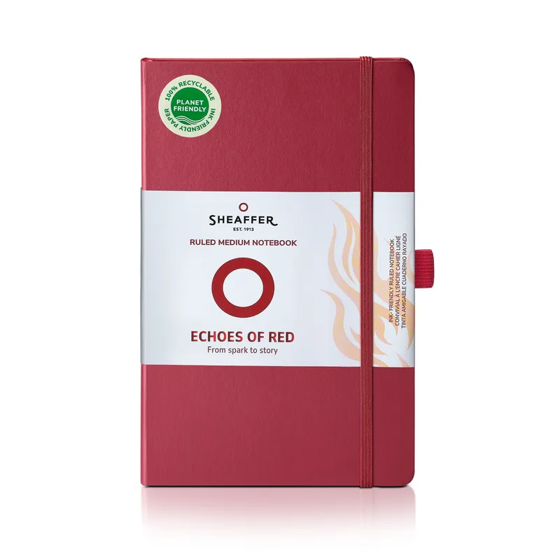 Sheaffer Echoes Of Red 90 GSM Eco-Friendly Hardbound Medium Notebook - Red