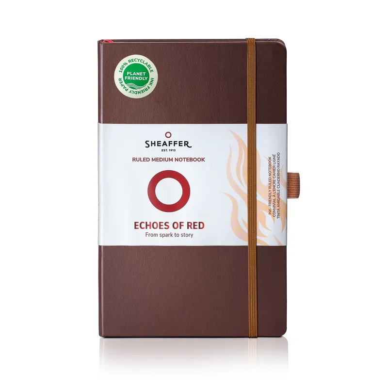 Sheaffer Echoes Of Red 90 GSM Eco-Friendly Hardbound Medium Notebook - Dark Brown