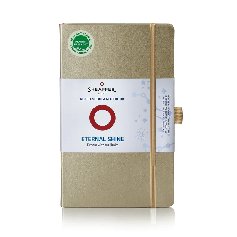 Sheaffer Eternal Shine 90 GSM Eco-Friendly Hardbound Medium Notebook - Metallic Champagne Gold