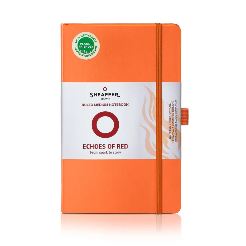 Sheaffer Echoes Of Red 90 GSM Eco-Friendly Hardbound Medium Notebook - Orange