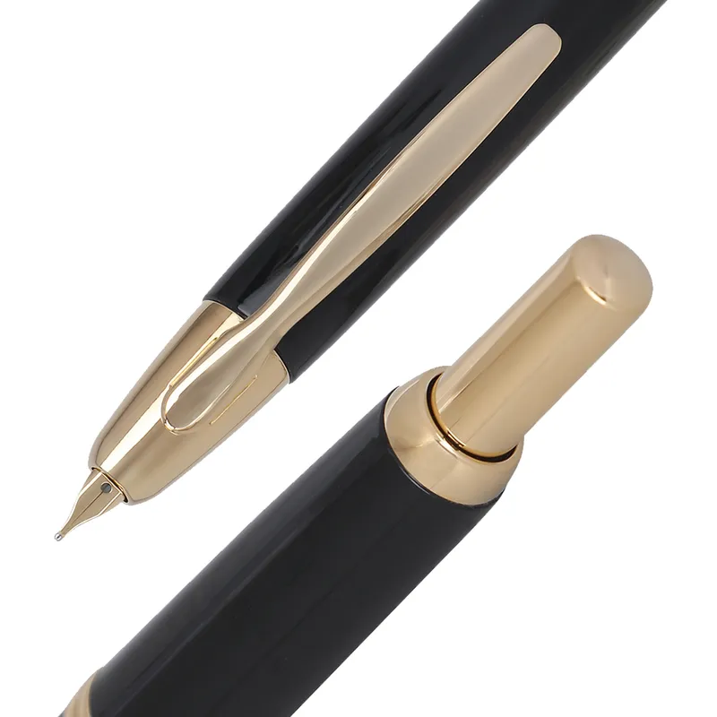 Pilot FC1500 RG Glossy Black Capless Retractable Fountain Pen with Gold Trims-Medium