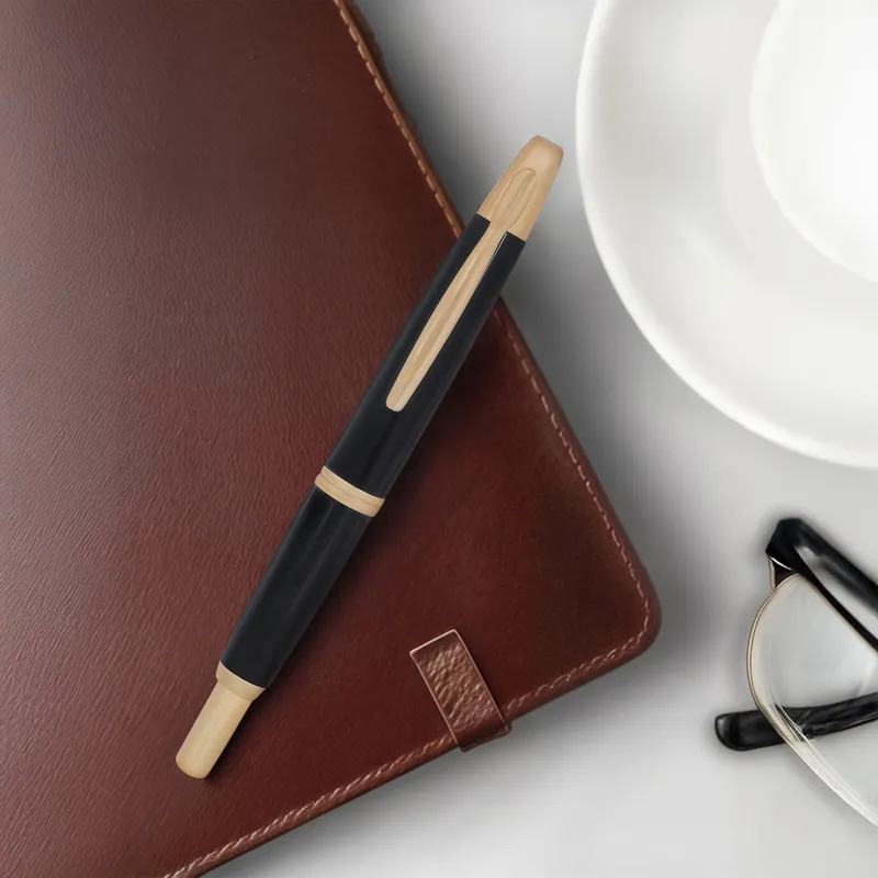 Pilot FC1500 RG Glossy Black Capless Retractable Fountain Pen with Gold Trims-Medium