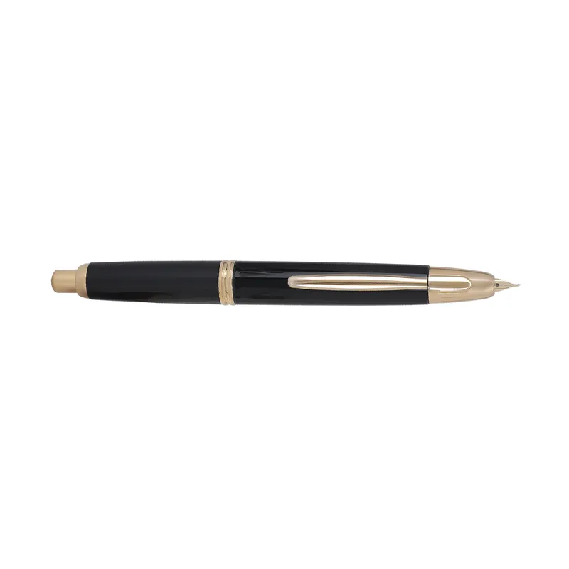 Pilot FC1500 RG Glossy Black Capless Retractable Fountain Pen with Gold Trims-Medium