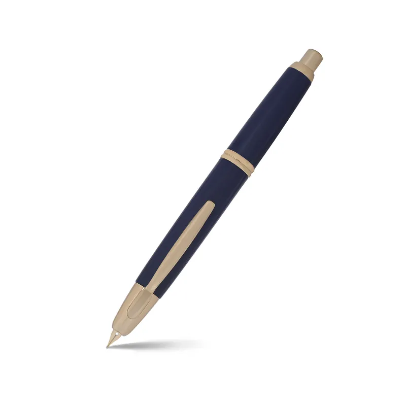 Pilot FC1500 RG Glossy Blue Capless Retractable Fountain Pen with Gold Trims-Medium