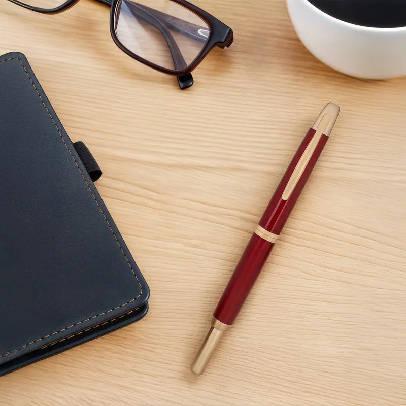 Pilot FC1500 RG Glossy Red Capless Retractable Fountain Pen with Gold Trims-Medium