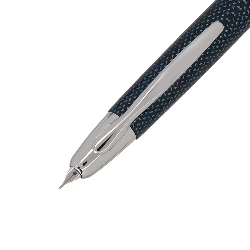 Pilot 2082 Kasuri Blue Capless Retractable Fountain Pen with Rhodium-Plated Trims