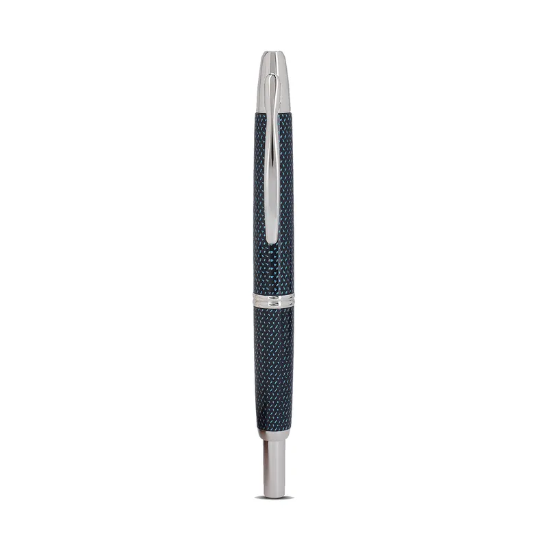 Pilot 2082 Kasuri Blue Capless Retractable Fountain Pen with Rhodium-Plated Trims