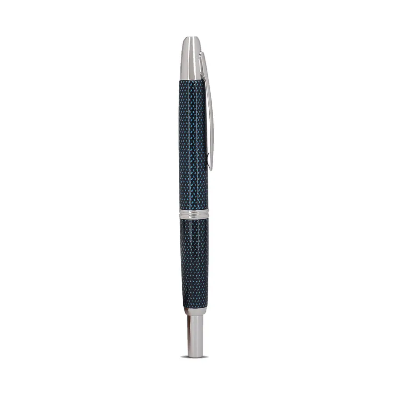 Pilot 2082 Kasuri Blue Capless Retractable Fountain Pen with Rhodium-Plated Trims