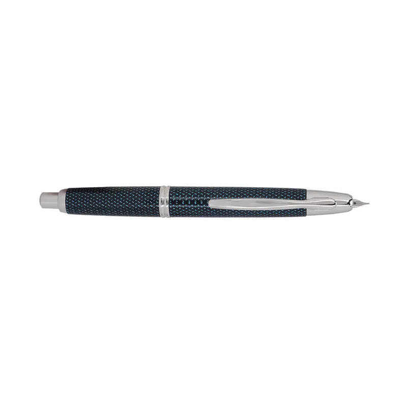 Pilot 2082 Kasuri Blue Capless Retractable Fountain Pen with Rhodium-Plated Trims